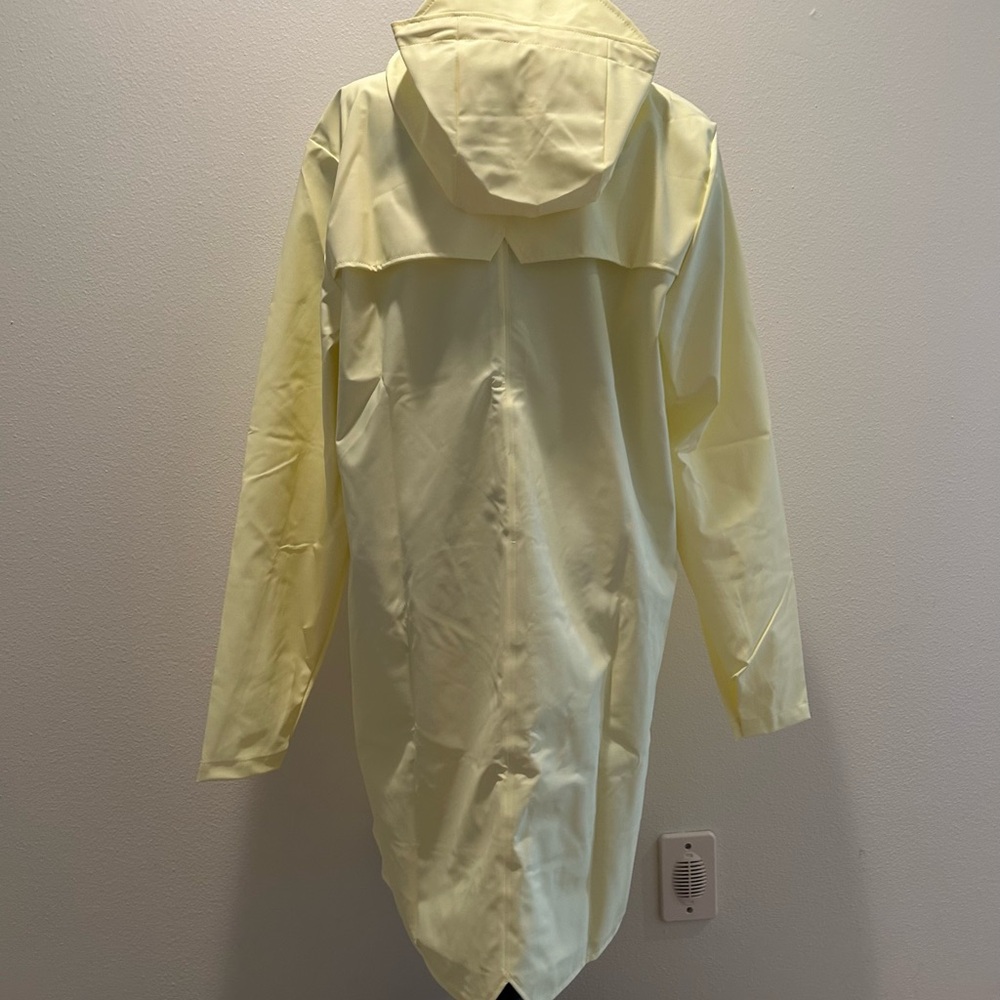 Rains Long Waterproof Unisex Jacket in Straw Size Small NWT - Picture 6 of 12